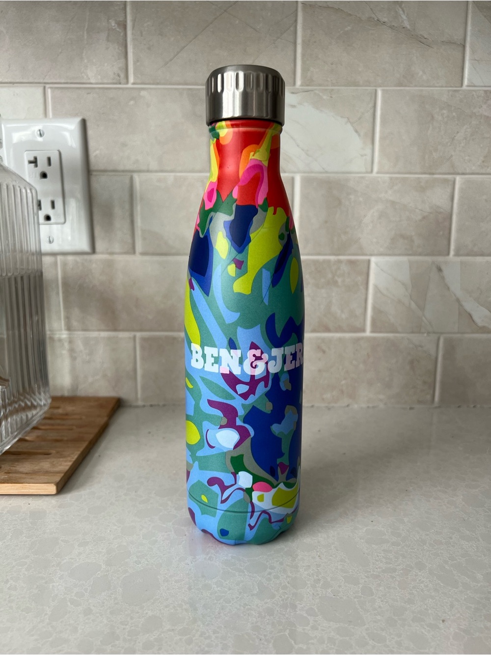 Band new 20oz Ben & Jerry's Stainless Steel Insulated Water Bottle Tie Dye color